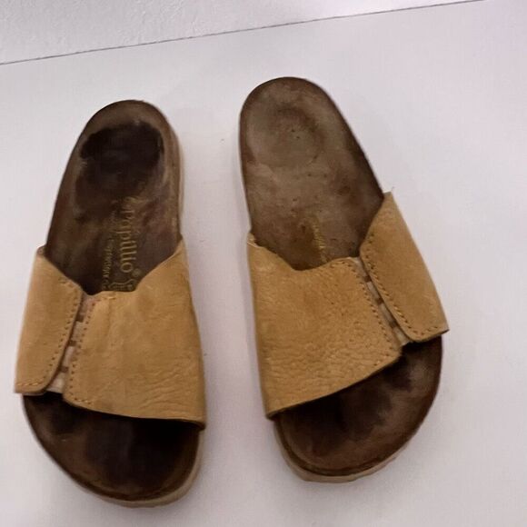 Papillio Birkenstock Yellow Leather Slide Sandals - Picture 5 of 9